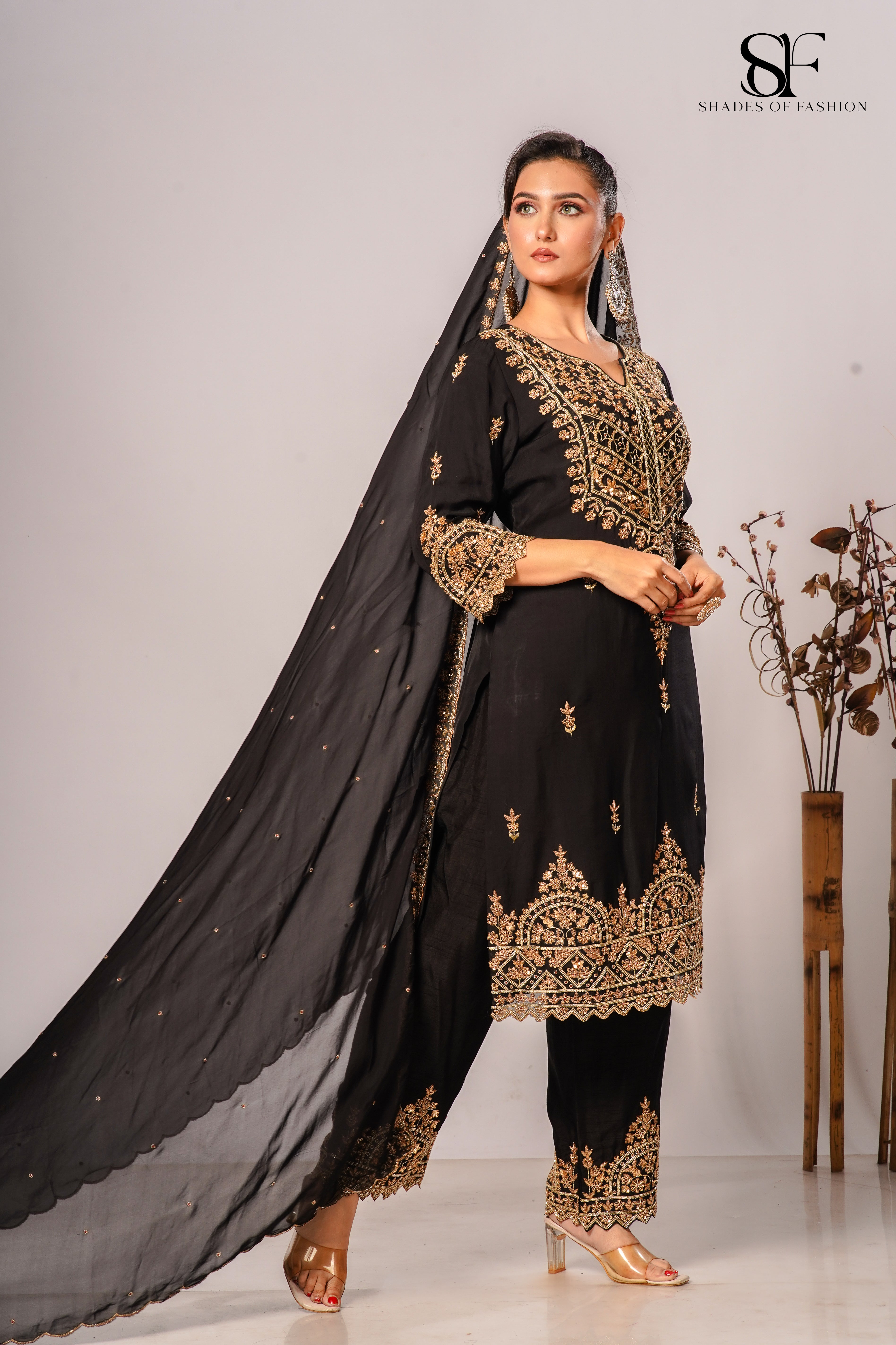 Luxury Viscose Organza Pant Set - Full Hand Embroidery