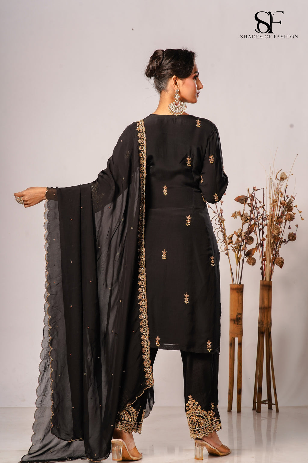 Luxury Viscose Organza Pant Set - Full Hand Embroidery
